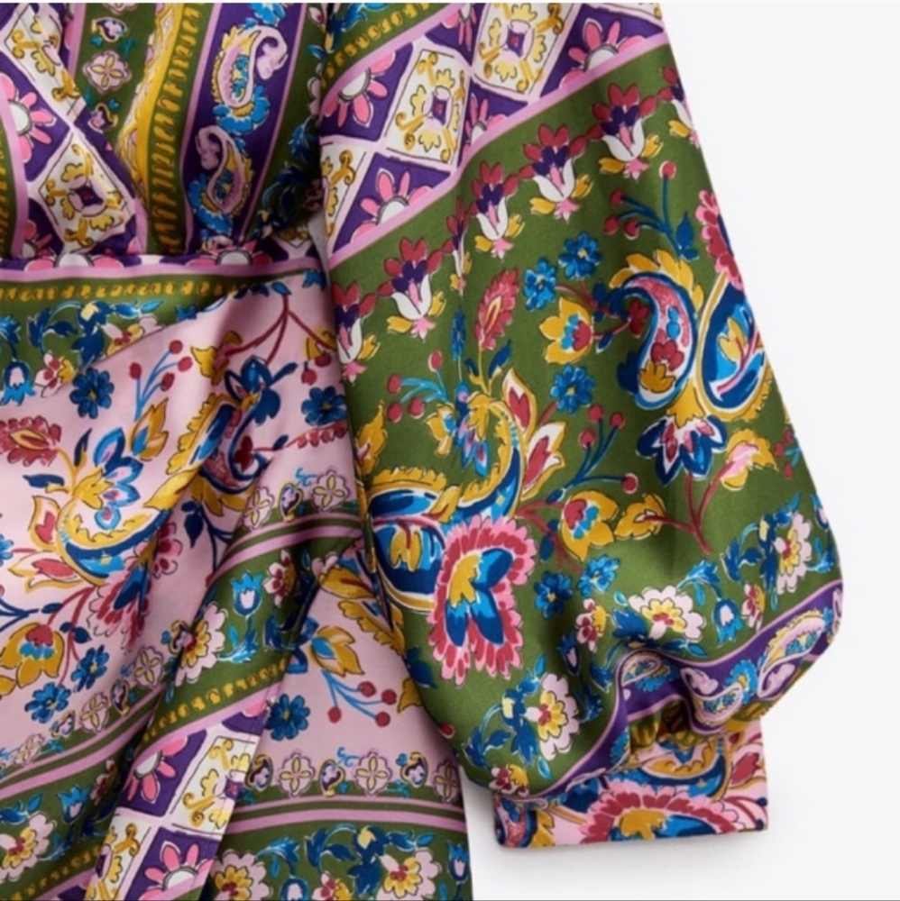 Zara Multicolor Patterned Mini Dress - Picture 7 of 11